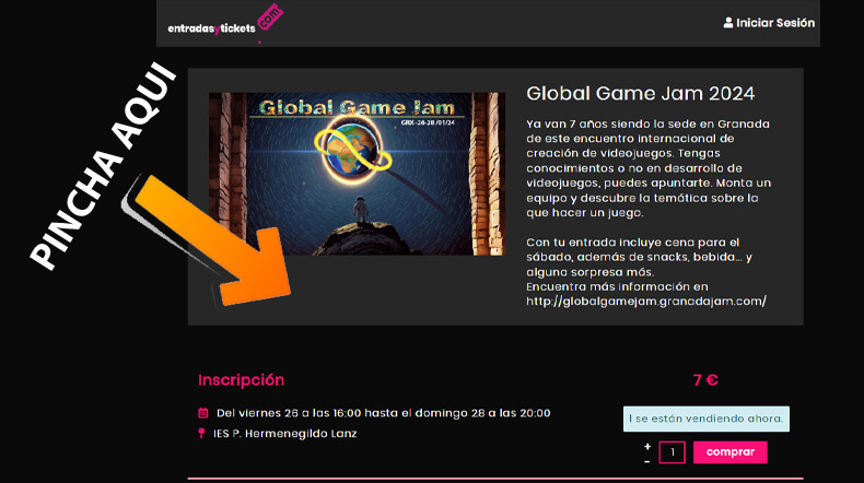comprar entrada para la global game jam en granada