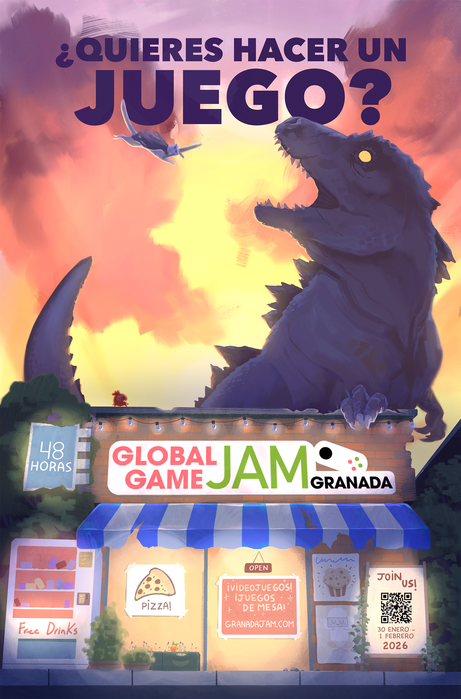 Cartel oficial Global Game Jam Granada 2026 - Del 30 de Enero al 1 de Febrero